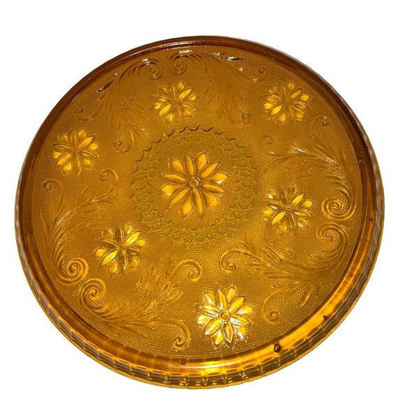 Vintage 9 Pc Decanter Set W/ Tray Indiana Glass Amber Tiara Sandwich Pattern - Picture 10 of 10